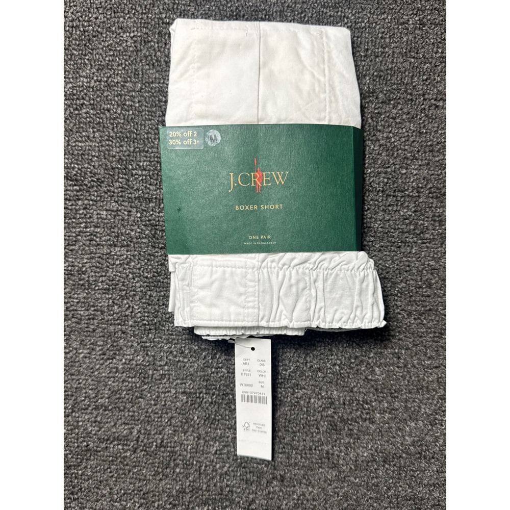 J.Crew Boxer Short Mens M BT921 White Woven NEW